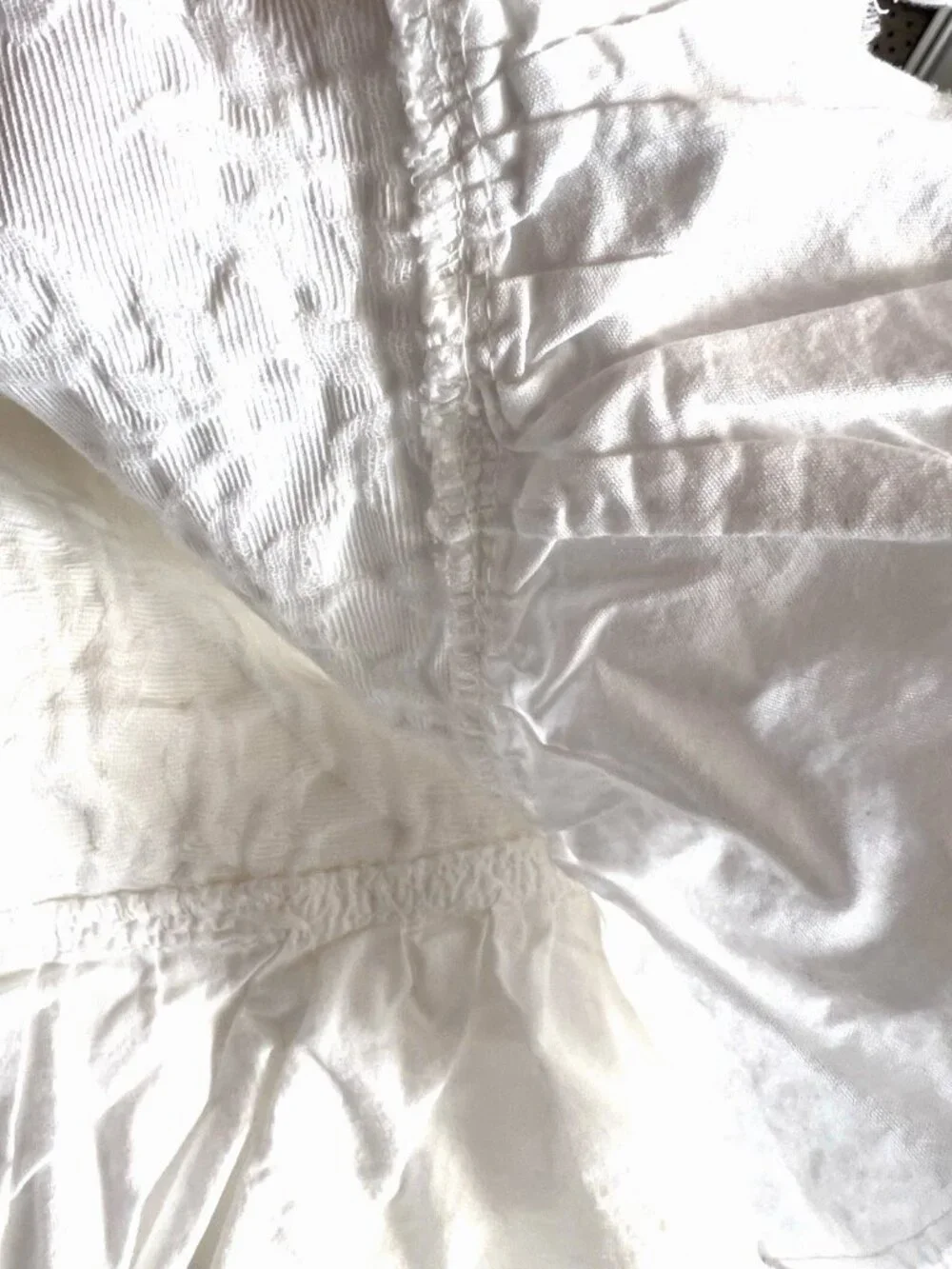 Shabby Chic MATELASSE Shower Curtain White 100% Cotton Ruffle 70” x 64